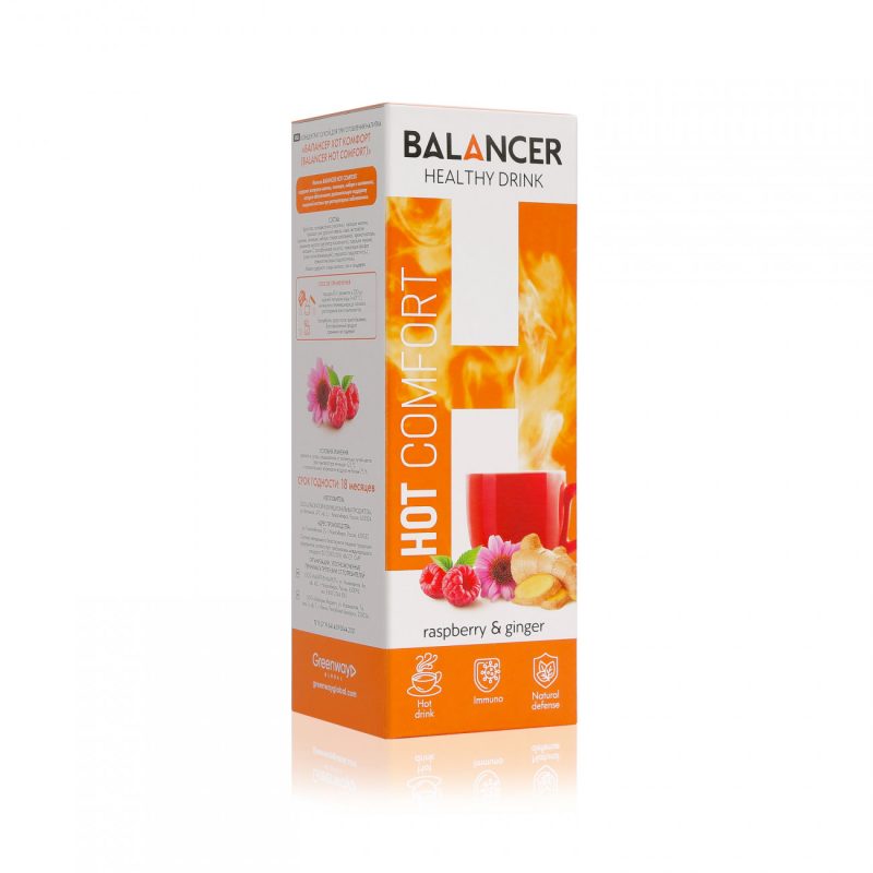 BALANCER HOT COMFORT Напиток со вкусом Малина-имбирь, 10 стиков