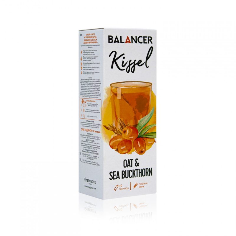Альгинатный кисель BALANCER Kissel со вкусом «Овсяно-облепиховый», 10 стиков