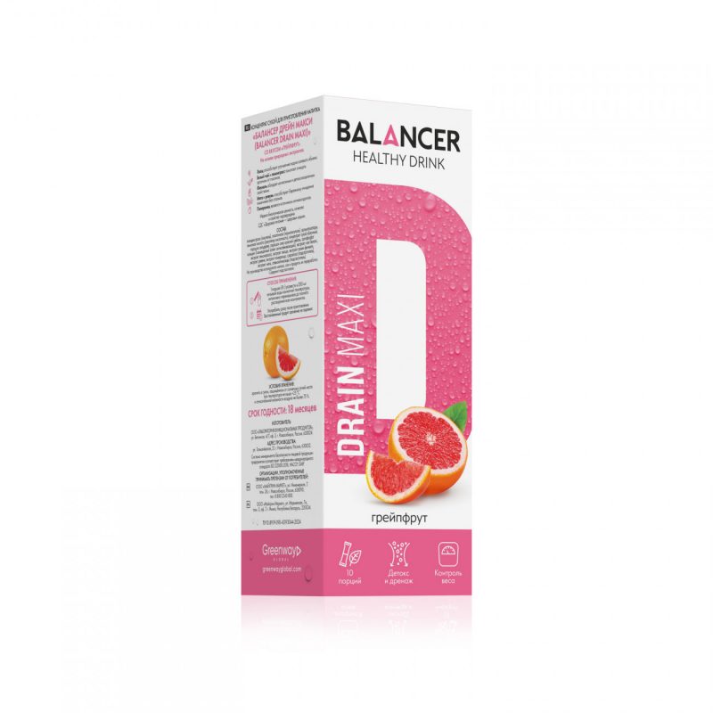 Дренирующий напиток BALANCER DRAIN MAXI со вкусом «Грейпфрут», 10 стиков