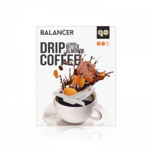 Свежеобжаренный натуральный молотый кофе BALANCER со вкусом горького миндаля, 5 дрип-пакетов